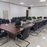 14 seater boardroom table walnut