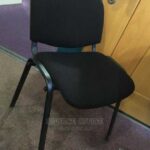 black leather visitor chair waiting room