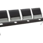 blue 3 seater waiting bench