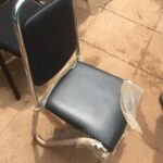 clean line leather visitor chair modern