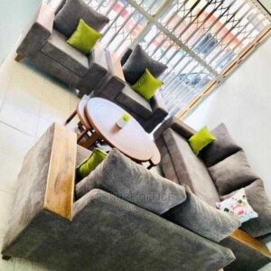 comfortable beige fabric sofa
