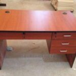 comfortable writing table organized drawers