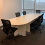 contemporary 6 seat meeting table oak