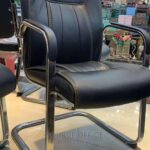 curved back leather office guest chair