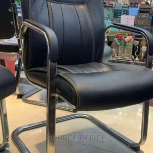 curved back leather office guest chair