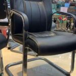cushioned leather guest chair office lounge