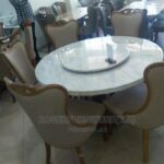 elegant round marble dinner table