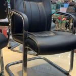 executive style leather guest chair wide seat