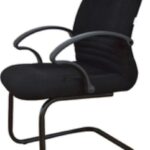 high back leather visitor chair stitching