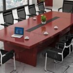 modern 18 person meeting table oak