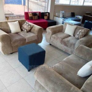modern pink sofa rounded