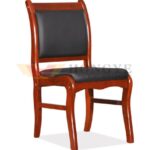 polished leather visitor chair silver frame