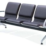 polished silver 5 seat link bench