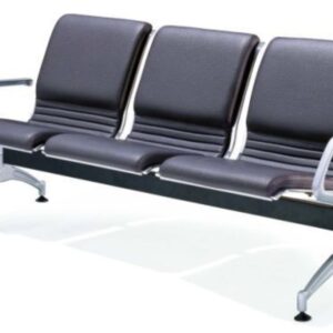 polished silver 5 seat link bench