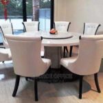premium marble table upholstered chairs
