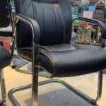 secure leather visitor chair non slip feet