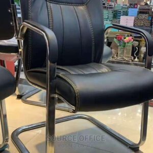 secure leather visitor chair non slip feet