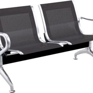 silver 4 seat airport bench