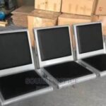 sleek silver 2 seat bench
