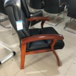 sophisticated leather office guest chair