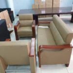 spacious fabric sofa high back