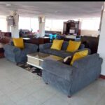 spacious family sofa soft fabric