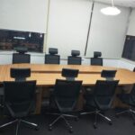 spacious office conference desk