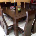 spacious wood dining set