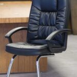 streamlined leather visitor chair clean layout