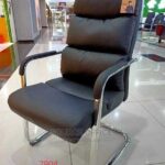 wide seat leather visitor chair comfort