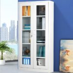 2-Door Full Glass Office Storage Cabinet ? Modern Display & Filing Unit