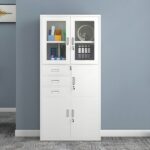 2-Door Steel Filing Cabinet with Built-In Safe Secure Office Storage Solution