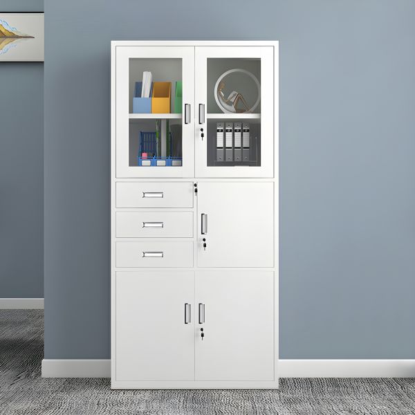 2-door-steel-filing-cabinet-with-built-in-safe 2-Door Steel Filing Cabinet with Built-In Safe Secure Office Storage Solution - Image 1