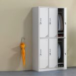 6-Locker Storage Filing Cabinet Lockable Steel Office Organizer Unit