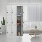 9-Locker Heavy Duty Steel Cabinet Lockable Office Storage Locker Unit