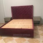 beige upholstered storage bed