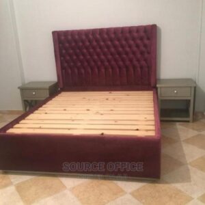 beige upholstered storage bed
