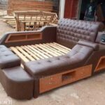 beige workstation study bed