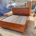 Double Storage Bed Frame with Walnut Finish Kampala