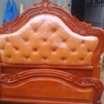 Custom Bespoke Wooden Bed Frame in Walnut Finish Kampala