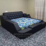 Luxury Pine Wooden Bed Frame with Tall Headboard