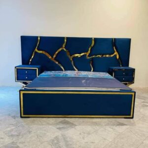 black luxury button tufted study bed