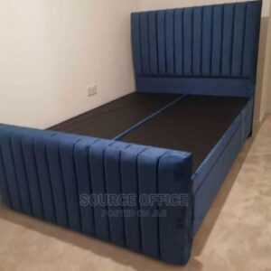 black study bed with shelves