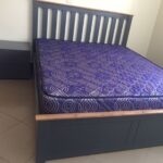 charcoal study bed with cabinet
