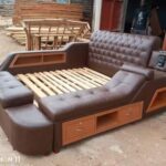 charcoal upholstered study bed