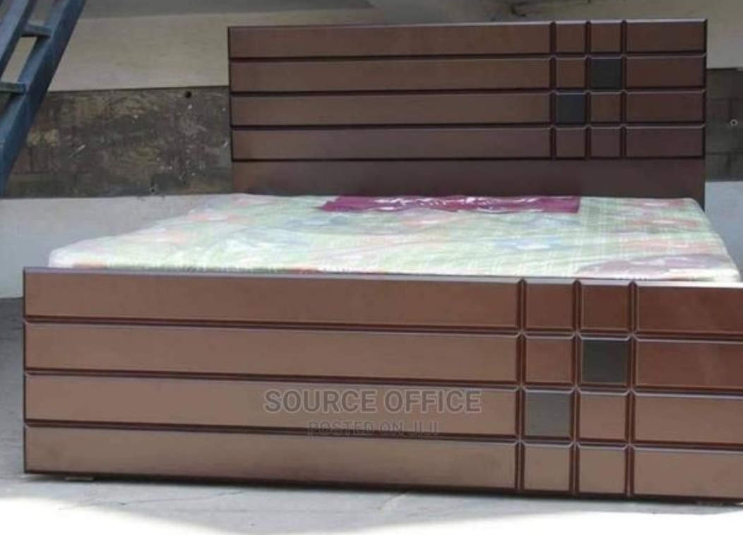 Modern King Platform Bed Frame with Medium Finish Kampala