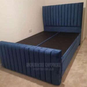 cream fabric study bed