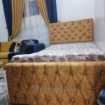 cream modern study bed