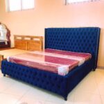 cream velvet study bed