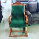 Classic Fabric Upholstered Rocking Chair for Relaxation & Indoor Comfort